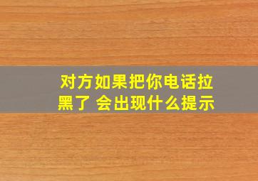 对方如果把你电话拉黑了 会出现什么提示